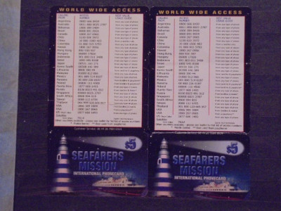 USA - SEAFARERS MISSION INTERNATIONAL PHONECARD - 2 BUC. DE CATE 5 $ . foto