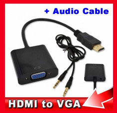 Cablu - Adaptor HDMI - VGA + cablu audio foto