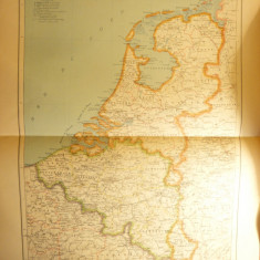 Harta Belgiei si Olandei 1906,dim.=42x39 cm ,Ed.Hachette ,gravor Erhard