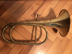 Instrument vechi,de suflat,german,din alama foto