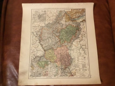 Harta inceput de secol XX Marele ducat Hessen ! foto