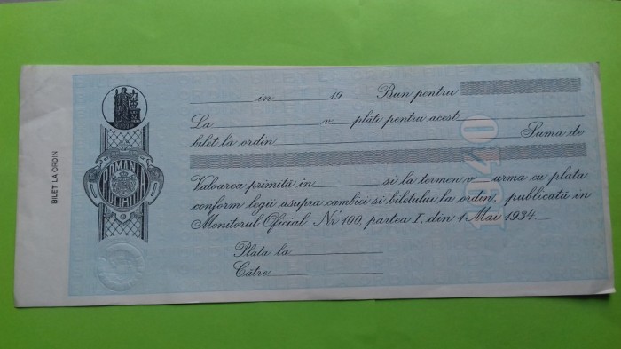 Bilet la ordin 1940