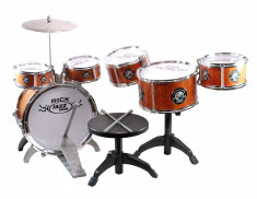 Tobe copii cu scaunel / Tobe de jucarie Jazz DRUM ROCK - HMDTS8866 foto