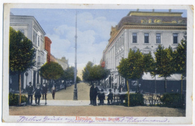 4295 - BRAILA, Royal Street - old postcard, CENSOR - used - 1917 foto