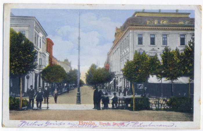 4295 - BRAILA, Royal Street - old postcard, CENSOR - used - 1917