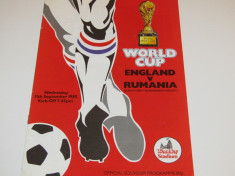 Program meci fotbal ANGLIA - ROMANIA (11.09.1985) foto