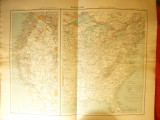 Harta SUA -partea Occidentala -Ed. Hachette 1906 dim.=42x39 cm gravor Erhard