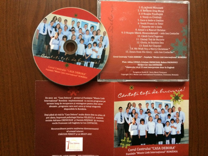 cantati toti de bucurie corul centrului casa debora cd disc muzica sarbatori cor