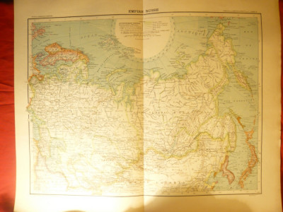 Harta Imperiului Rus - Ed. Hachette 1906 gravor Erhard ,autori F.Schrader foto