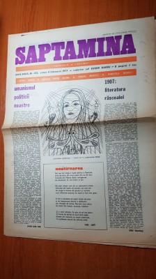 ziarul saptamana 4 februarie 1977-art. despre reascoala taranilor din 1907 foto