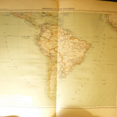 Harta Politica - America de Sud -Ed. Hachette 1906 , dim.= 39x42 cm