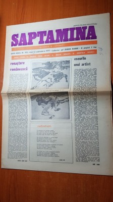 ziarul saptamana 2 septembrie 1977-art. &amp;quot;renasterea romaneasca &amp;quot; c. vadim tudor foto