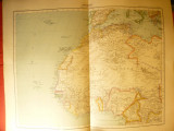 Harta - Africa - partea de N-V-1906,dim.=42x39 cm ,Ed.Hachette ,gravor Erhard
