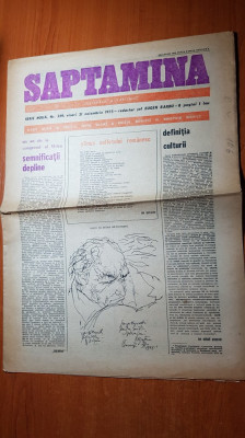 ziarul saptamana 21 noiembrie 1975-poezia &amp;quot; painea sufletului romanesc&amp;quot; foto