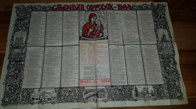 calendar crestin ortodox anul 1984 foto