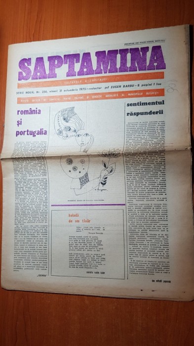 ziarul saptamana 31 octombrie 1975