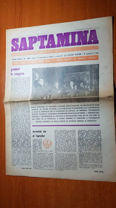 ziarul saptamana 9 noiembrie 1979-ceausescu la conferinta municipala de partid