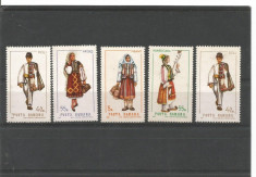No(08)timbre-Romania-1969 - COSTUME POPULARE I+II -deparaiate foto