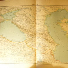 Harta Caucazului -Ed. Hachette 1906 gravor Erhard ,aut. F.Schrader,dim.=42x39 cm