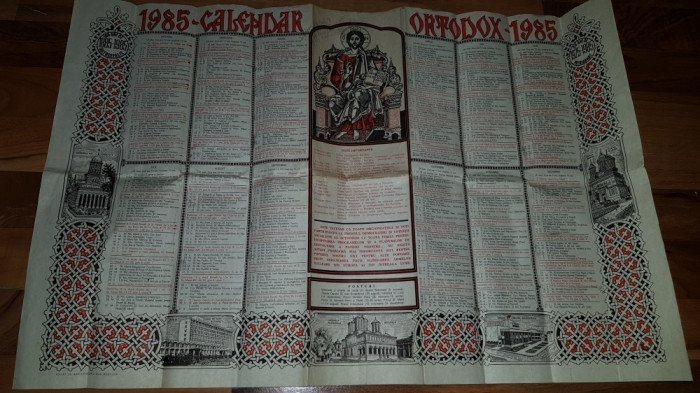 calendar crestin ortodox anul 1985-popaganda comunista pe marginea calendarului