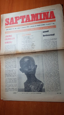 ziarul saptamana 2 ianuarie 1976-nr cu ocazia anului nou,art. anul brancusi foto