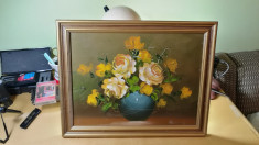 Tablou Vaza cu Flori ulei pe panza 45,5 X 35,5 cm foto