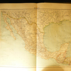 Harta Mexic ,Guatemala ,Honduras Englez- Ed. Hachette 1906dim.=42x39 cm