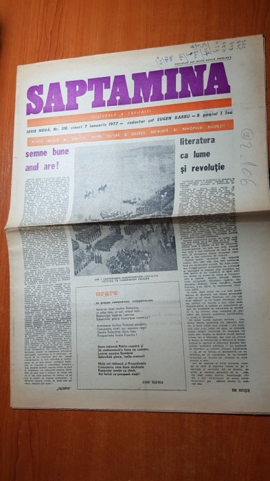 ziarul saptamana 7 ianuarie 1977-centenarul independentei
