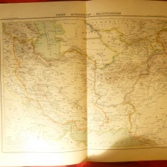 Harta Persiei - Afganistan- Belucistan -Ed. Hachette 1906 ,dim.=42x39 cm