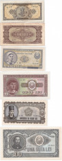 ROMANIA 1, 3, 5, 10, 25, 100 LEI 1952 AUNC, XF foto