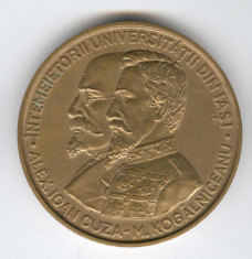 1985 MIHAIL KOGALNICEANU &amp;amp; A.I. CUZA - UNIVERSIT IASI Medalie ISTORIE ROMANEASCA foto