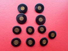 Lot 10 nasturi negru cu auriu pt sacou, heraldica foto