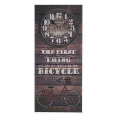 Ceas de perete din lemn stil tablou &amp;quot;Bicycle&amp;quot; 30 x 70cm foto