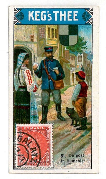 229 - BUCURESTI, Postman, Ethnics, stamp - old mini postcard - unused 93/50 mm