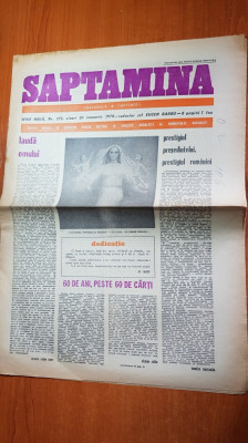 ziarul saptamana 20 ianuarie 1978-ceausescu-60 de ani,peste 60 de carti scrise foto
