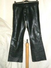 Pantaloni dama piele naturala neagra GIPSY XL foto