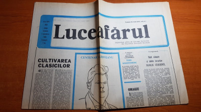 ziarul luceafarul 1 noiembrie 1980-centenar mihail sadoveanu foto