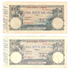 SV * Romania LOT 4 x 100.000 LEI 1945 - 1946 date diferite VF-XF-AUNC