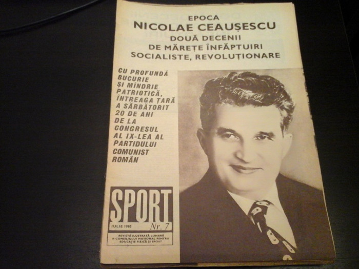 Revista Sport - Nr. 7, iulie 1985, 23 pag