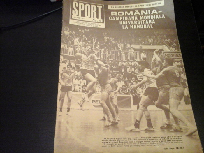 Revista Sport - Nr. 6, iunie 1987, 23 pag