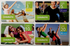 ROMANIA LOT / SET 4 cartele Cosmote 3 5 10 20 euro - PENTRU COLECTIONARI ** foto