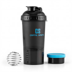 Capital Sports Shakster, negru, 600 ml, shaker pentru bautura cu proteine foto