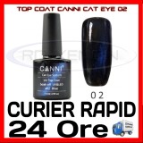 TOP COAT CANNI CAT EYE 02 ALBASTRU 7.3ML - LUCIU FINAL - MANICHIURA GEL UV