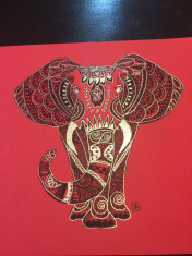 tablou desen grafic model elefant foto