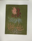 Jacques Herold ,pictor evreu; Compozitie suprarealista, tehnica mixta proprie, Flori, Guasa, Avangardism