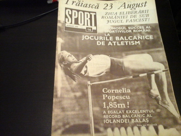 Revista Sport - Nr. 16, august 1970, 19 pag