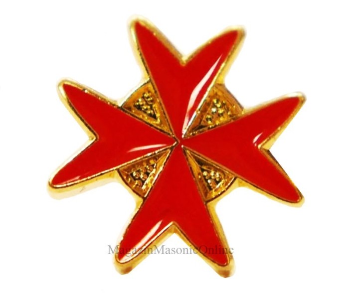 PIN MASONIC MALTESE CROSS PIN MASONIC MALTESE CROSS