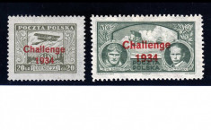 Polonia 1934 concursul aeronautic supratipar Challange mnh/** expertiza Schmutz foto