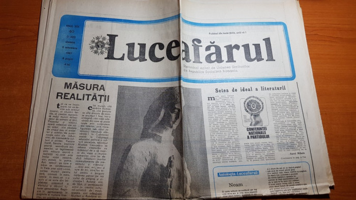 ziarul luceafarul 3 octombrie 1987 -articol despre filmul romanesc morometii