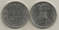 ROMANIA 100 LEI 1992 [1] XF , 99 - drepte , livrare in cartonas foto